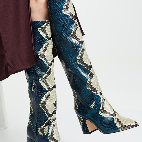 Sam Edelman Hai Women's Blue Snakeskin boots - Picture 10 of 15